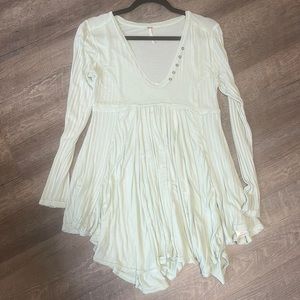 Free People Birdie Henley in Sea-foam - Women’s Medium